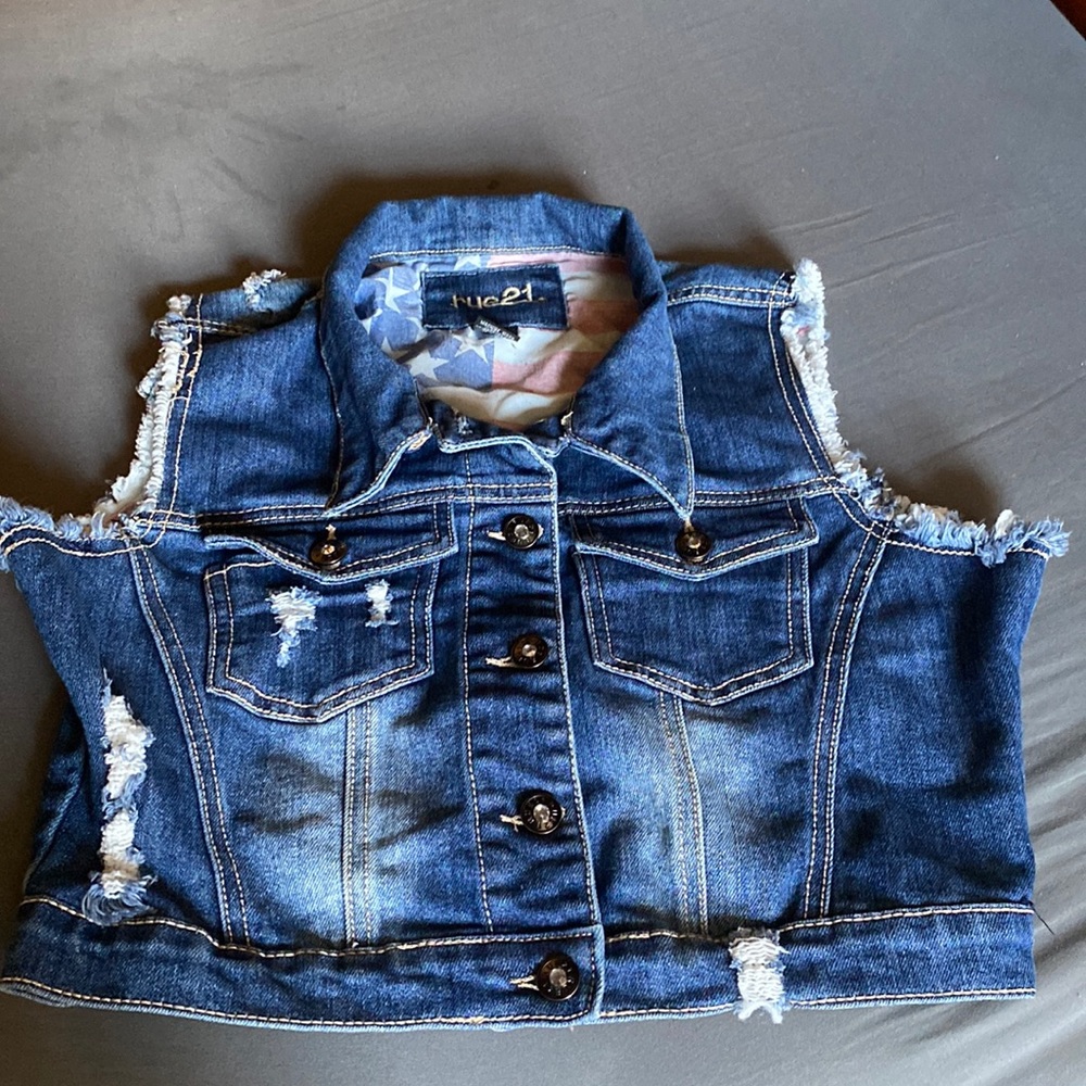 rue21 L American flag DENIM VEST